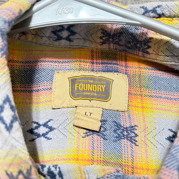 The Foundry Supply Co. Yellow and Blue Checkered Shirt - Picture 6 of 11